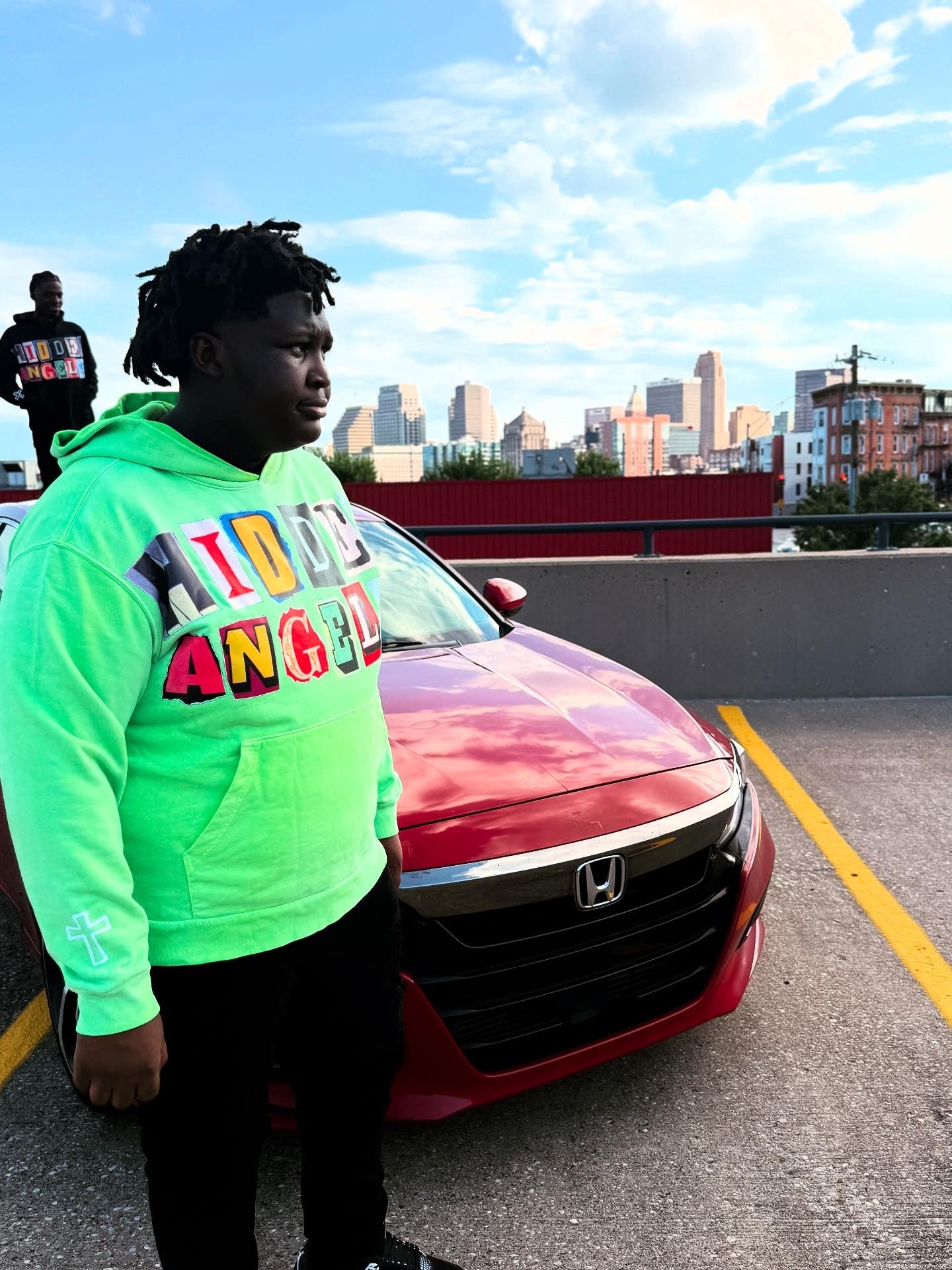 "NEWSPAPER" HOODIE GREEN